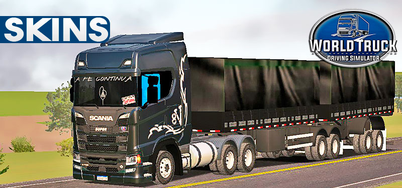 SKINS SCANIA S TETO ALTO - RODOJUNIOR NO BITREM GRANELEIRO