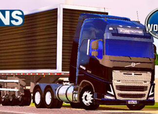 Skins Volvo FH MODELO 2021 Preto No Bau Com Rodas de Aluminium