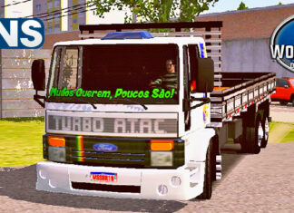 Skins Ford Cargo Branco Modelo Antigo TURBO ATAC ‘VERDUREIRO’