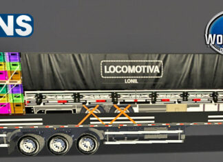 Skins Reboque Carreta Prancha Carregado Com Caminhão Scania Verdureiro