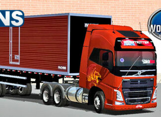 Skins VOLVO FH Vermelho Pintura Com Detalhes ‘MAIS TOP WTDS’