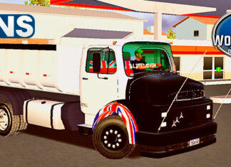 Skins Mercedes Benz 1313 Caçamba Pintura Branco Com Capo Preto