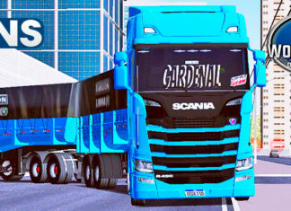 Skins Scania S Azul Qualificada No Bitrem Bicaçamba