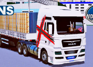 Skins MAN Branco Com Faixas Vermelhas no Bitrem