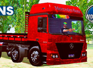 Skins Mercedes Benz Atego Vermelho Pintura Com Cera de Proteção