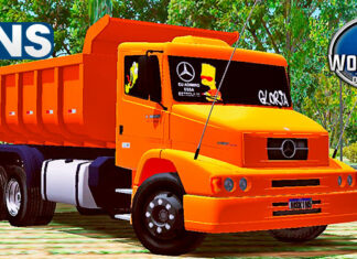 Skins Mercedes Benz 1620 Laranja Qualificado na Caçamba