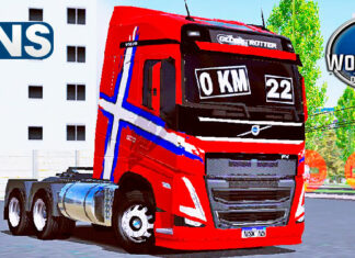 Skins Volvo FH Vermelho Com Faixa Performance ‘ZERO KM A VENDA’