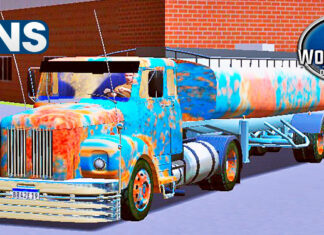 Skins Scania 111 Na Carreta Tanque Com Pintura Toda Velha