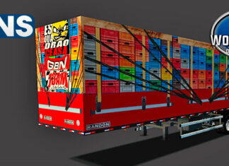 Skins Reboque Graneleira Vermelho Carregada de Verdura