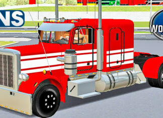 Skins Peterbilt 359 Vermelho Com Pintura Personalizada