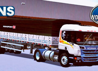 Skins Scania Pzinha Branca Com Faixas Laranja Na Graneleira RODOFORT