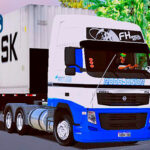 Skins Volvo FH Rodojunior No Rodotrem Carregado com 2 Container