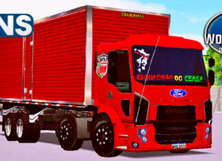 Skins Ford Cargo Modelo Novo Vermelho no Bau Qualificado
