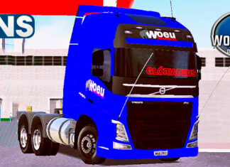 Skins Volvo FH azul Woeu Transportes