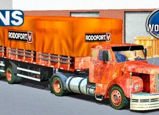 Skins Scania 111 Clássica Com Pintura Toda Velha Na Carretinha 2 Eixos