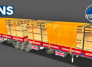 Skins Reboque Rodotrem Madeireiro Vermelho Carregado