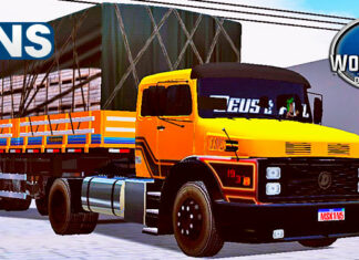 Skins Mercedes Benz 1934 Amarela Na Carretinha 2 Eixos Carga de Caixotes