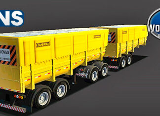 Skins Reboque Rodo-caçamba Amarelo Carregado de Pedras