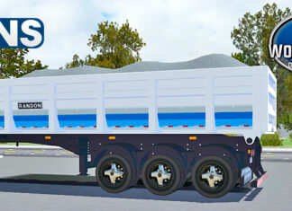 Skins Reboque Caçamba Branca Com Faixas Azul