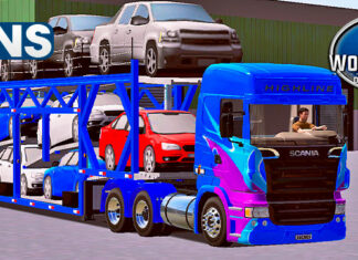 Skins Scania R Azul Grafitado Na Cegonha