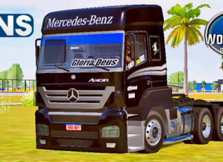 Skins Mercedes Benz Axor Preto Com Faixas Originais