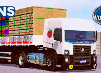 Skins VW Constellation Branco Na Carretinha 2 Eixos ‘EXPRESSO TOMATEIRO’