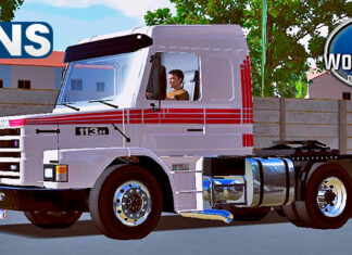 Skins Scania 113 Branca Faixas Vermelhas