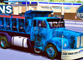 Skins Scania 111 Truck Caçamba Azul Pintura Velha