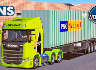 Skins Scania S GT MINAS No Rodotrem Container