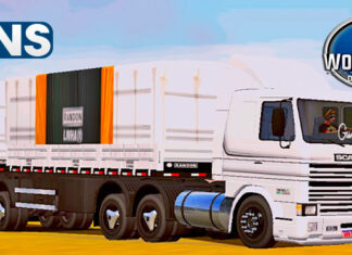 Skins Scania 113 Frontal Branca No Bitrem Tampa Alta