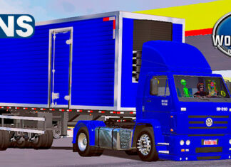 Skins VW Titan Azul Qualificado Na Carreta Frigorifica