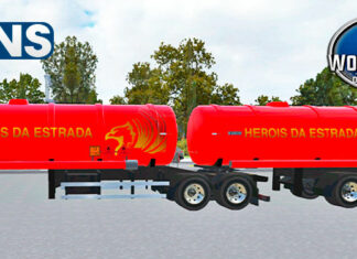 Skins Reboque Bitrem Tanque Vermelho ‘HEROIS DA ESTRADA’