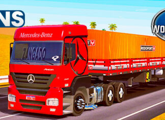 Skins Mercedes Benz Axor Vermelho Qualificado No Rodotrem