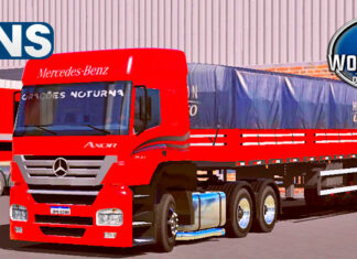 Skins Mercedes Benz Axor Vermelho na Carreta Graneleira ‘QUALIFICADO’