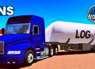 Skins Volvo NH 12 Azul na Carreta Silo Log Mix