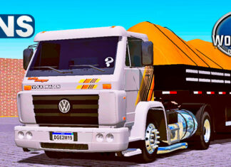 Skins VW Titan Cinza Turbo Charger na Carreta 2 Eixos Preta