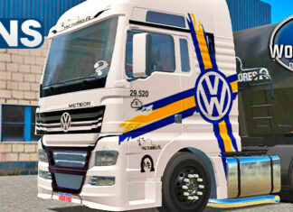 Skins VW Meteor Com Faixas Especiais VW No RodoCaçamba Fazenda Flores