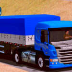 Skins Scania Pzinha Azul Na Granel Com Faixas Silver Line