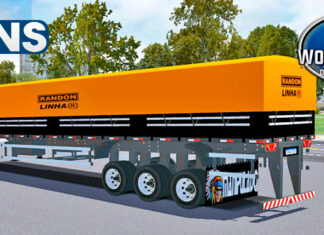 Skins Reboque Graneleira Preta Com Lonas Amarela RANDON LINHA R