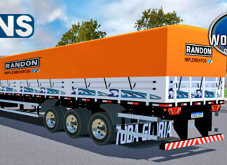 Skins Reboque Graneleira RANDON Branco Com Faixas MB 1938