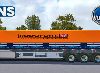 Skins Reboque Graneleira Rodofort Azul Faixas MB 1938