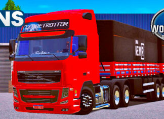 Skins Volvo FH Vermelho No Bitrem Randon Linha NEW R