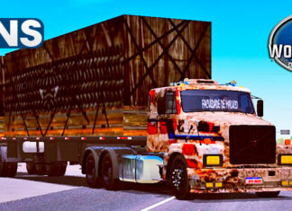 Skins Volvo N10 Com Pintura Muito Velha Realista no Rodotrem Carregado de Carvão