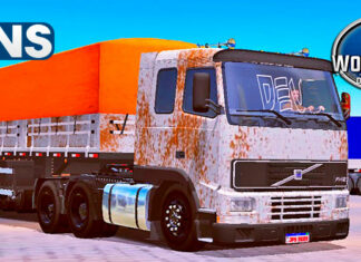 Skins Volvo FH12 Branco na Graneleira Pintura Velha Enferrujada Realista