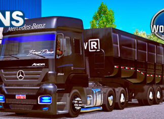 Skins Mercedes Benz Axor Preto Qualificado No RodoCaçamba