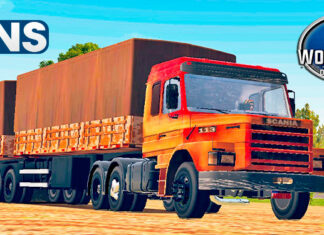Skins Scania 113 Vermelha No Bitrem ‘CONJUNTO COM PINTURA VELHA E SUJA’