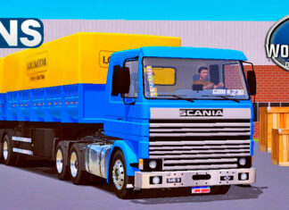 Skins Scania LK 141 Azul Claro no Bitrem Basculante ‘CONJUNTO EXCLUSIVO’