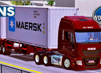 Skins Iveco HI-WAY Vinho no Rodotrem Container MAERSK
