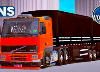 Skins Volvo FH 12 Laranja Qualificado no Bitrem