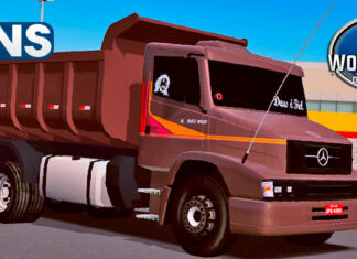 Skins Mercedes Benz 1620 Marron Caçamba Com Faixas